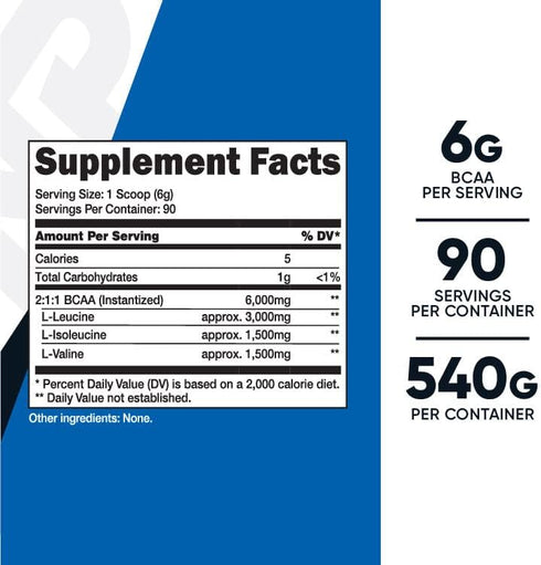 Nutricost BCAA Powder 2:1:1 (90 Servings, No Flavor Added)