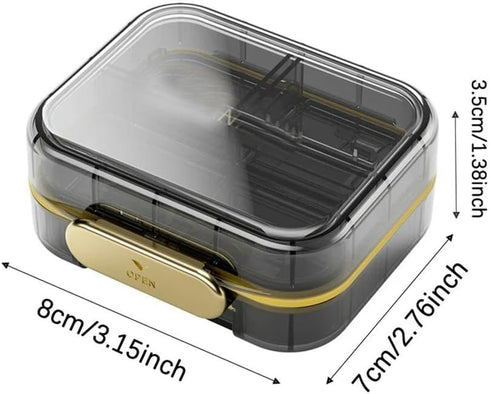 LENmzpomA Organizer,7 Pill Day Pill Box Organiser Convenient Pill Box Proof Secure Closure Mini Dispenser