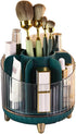 Makeup Brush Holder 360 Rotating Large Capacity Organizer, 7 Slot Container for Desktop Storage, Stationery (Green)