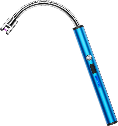 RONXS Electric Lighter, Rechargeable Arc USB Candle Lighter with LED Battery Display, Flexible Neck Windproof Flameless