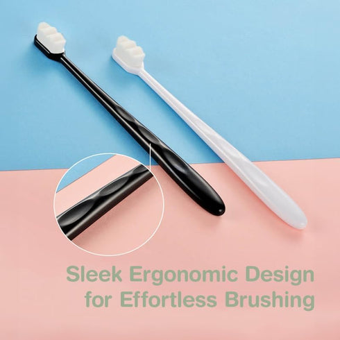 3PCS PureSoft Eco Toothbrush, 20000 Ultra Soft Micro Nano Bristles, BPA-Free, Lightweight with Travel Case for