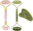 LadyCent Slimming Massage-1pc Facial Massage Roller Guasha Board, Double Heads Jade Stone Face Eye Lift Body Skin