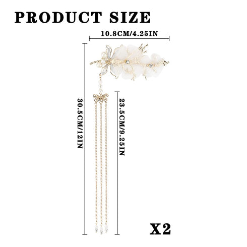 New Dragonfly Tassel Hair Clip, Classic Style Pearl Hair Clip for Traditional Clothes Festive Wedding Cosplay