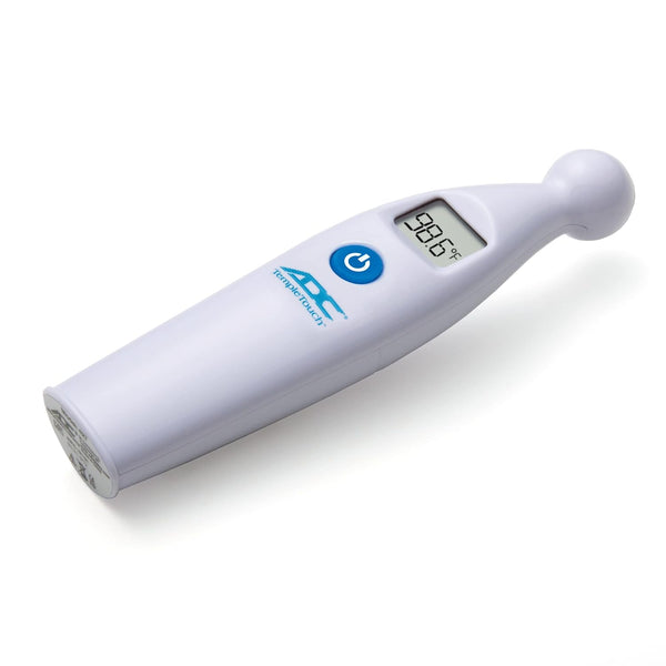 ADC Temple Touch Digital LCD Fever Thermometer, Non-Invasive Quick Read for Babies, Kids, and Adults