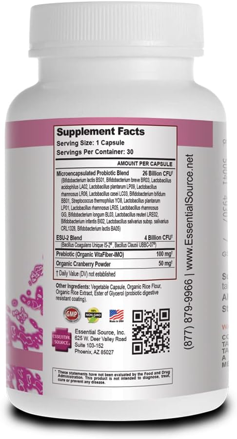 Triactive Biotics for Women - Probiotics with 18 Strains, Organic VitaFiber Prebiotic & Cranberry for Digestive Support