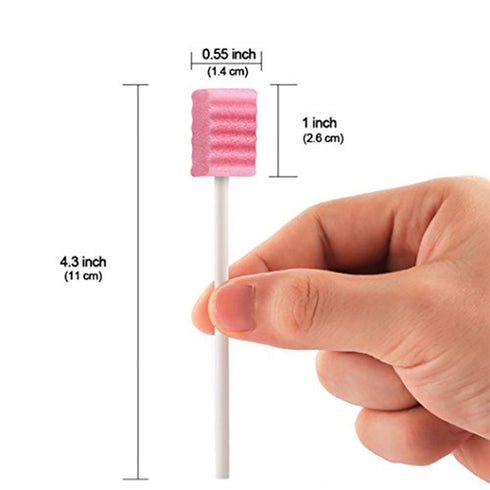 Disposable Oral Swabs, Sterile Dental Sponge Swabsticks for Mouth & Gum Cleaning (250 Pack)