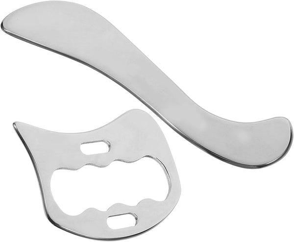 Abaodam Stainless Steel Scraping Massage Tool Set, 2pcs Myofascial Relaxation Scraper Board