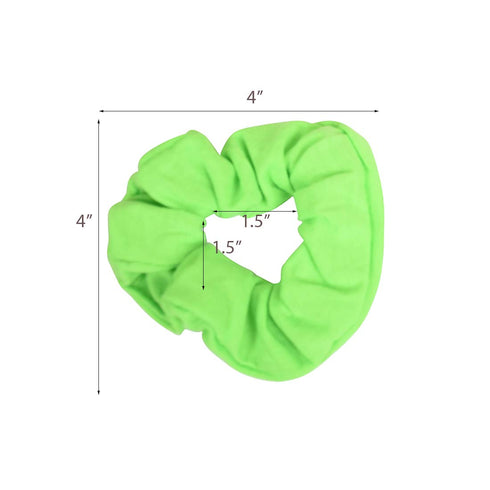 Set of 8 Neon Color Solid Scrunchies, Hair Scrunchy (Pink, Yellow, Green, Orange)
