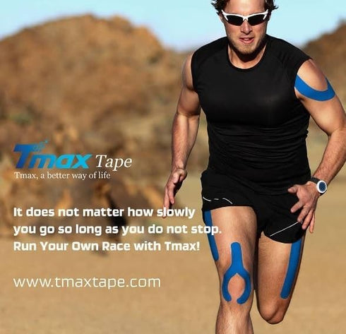 Tmax Waterproof Kinesiology Tape | Athletic Sports Tape for Injury, Muscle Support, Pain Relief (5 m * 5 cm, Pack of 2)