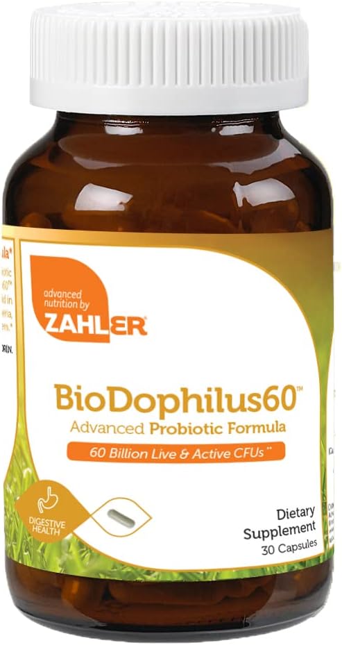 Zahler Biodophilus, 60 Billion Live Cultures, Supports Digestive Health, 30 Capsules