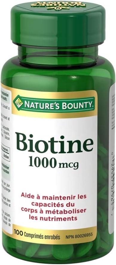 Nature's Bounty Energy Health Biotin Coated Tablets, 1000 mcg, 100 Ct (1 Pack)