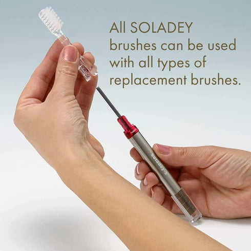 3 Ionic Toothbrush, Solar Panels and TiO2 Semiconductor, 3 Row Honeycomb Bristle, Red