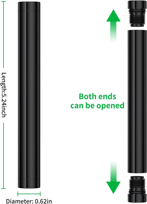 Metal Tube Container(2 Pack), Portable Aluminum Waterproof Storage Tube Holder Case Travel Box Fit in Pocket Purse Great for Traveling