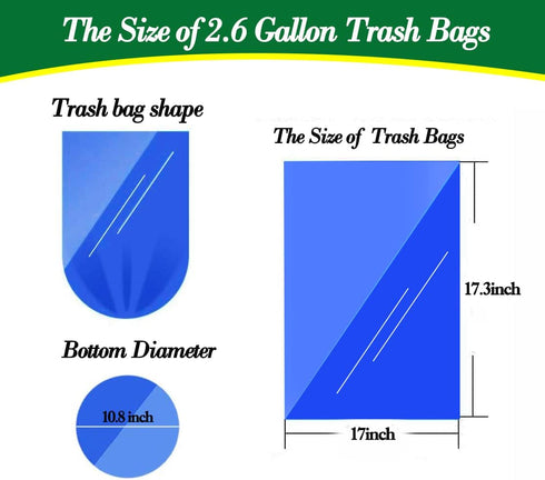 Hommaly 2.6 240 6-10 2-2.6 Gallon pcs Small Pink Trash Bags, Strong Garbage Bags, Bathroom Trash Can Bin Liners
