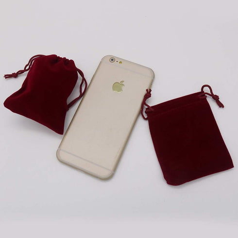 HRX Package Mini Velvet Gift Bag with Drawstring, 20PCS Burgundy Red Velvet Jewelry Pouches