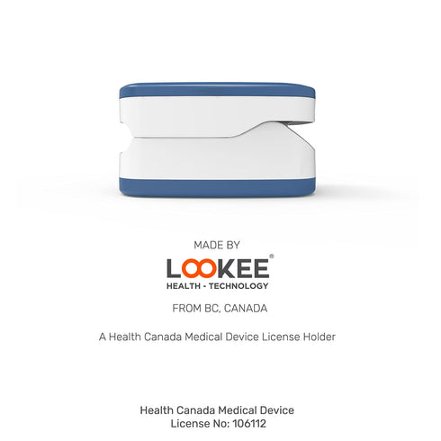 LOOKEE LK50D1A Deluxe Fingertip Pulse Oximeter, Finger SpO2 Blood Oxygen Saturation Monitor with OLED Display