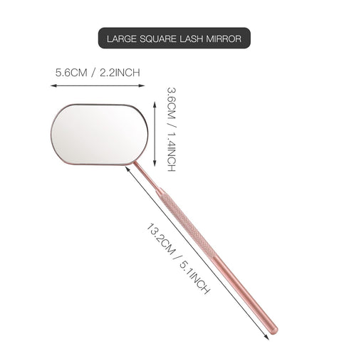 Pretty Memory Lash Mirror - 2.2 Inches Stainless Steel Makeup Eyelash Mirror, Lash Extensions Accessories, Rose Gold