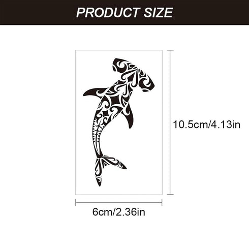 12 Sheets Temporary Tattoos for Men | Maori Stingray Shark Whale Polynesian Tribal Fake Tattoo
