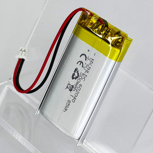 DC 3.7V 500mAh 602040 Rechargeable Lithium Polymer Battery for DIY 3.7-5V Electronic Products with LED Lights