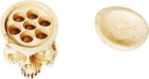 New Star Tattoo Ink Cup Holder, Hard Skull Resin Stand with 7 Holes for Tattoo Supplies and Permanent Makeup Kit