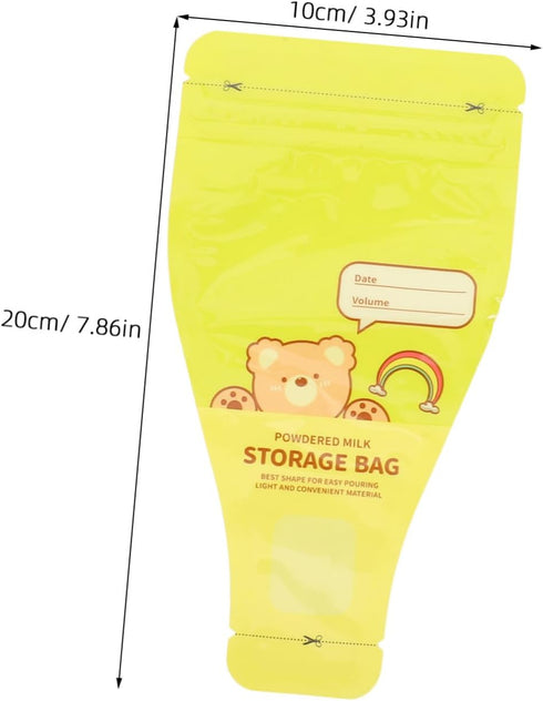 HONITANO 120pcs Disposable Formula Powder Bags with Leakproof Funnel Design and Marker Pen for Travel Milk Storage