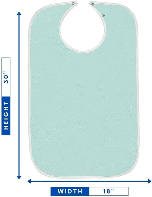 NOBLES HEALTH CARE PRODUCT SOLUTIONS 3 Nobles Terry Adult Bibs with Vinyl Barrier - Snap Closure