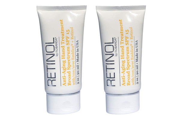 Retinol Anti-Aging Hand Treatment, Broad Spectrum SPF 15 + Retinol Cream to Repair Dry Skin, 2 Pack