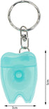 20Pcs Portable Dental Floss Key Chain, Tooth Shaped Flat-Line Design Cleaning Oral Care Hygiene 15M Length