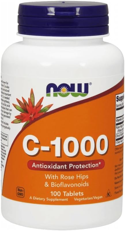 NOW Foods Vitamin C-1000, 100 Veg Capsules Per Bottle