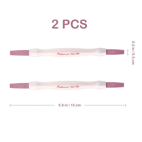 Pumice Stone Nail File - Double-Headed Nail Polishing Pen Stick, Cuticle Remover for Beauty Care