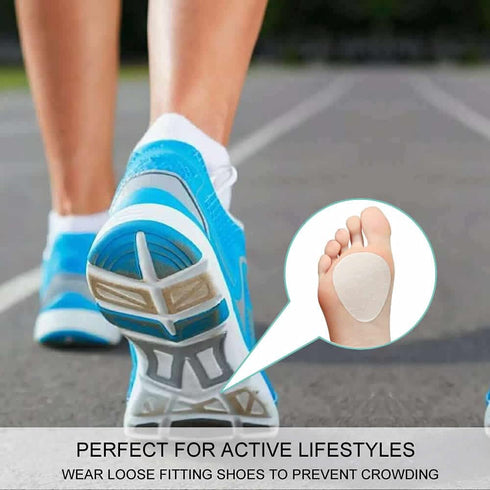 Metatarsal Felt Foot Pads (1/4" Thick, 18 Pieces) - Cushions for Pain Relief, Forefoot, Ball of Foot
