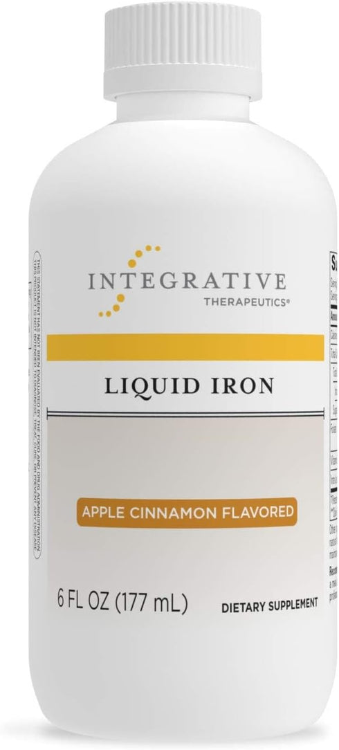 Integrative Therapeutics Liquid Iron - Vegan Iron Supplement with Vitamin B12 & Folate, 6 fl oz, Apple Cinnamon