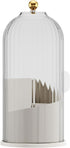 Makeup Brush Holder Organizer with Lid, 360 Rotating Clear Dustproof Organizer for Vanity Desktop Bathroom Countertop