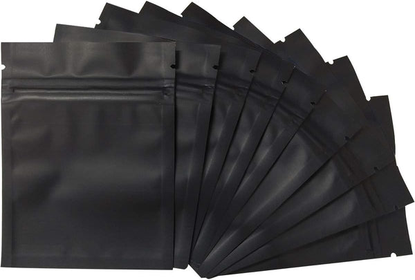 200 Pack Smell Proof Bags, 3 x 4 Inch Resealable Mylar Bags, Foil Pouch Bag, Matte Black