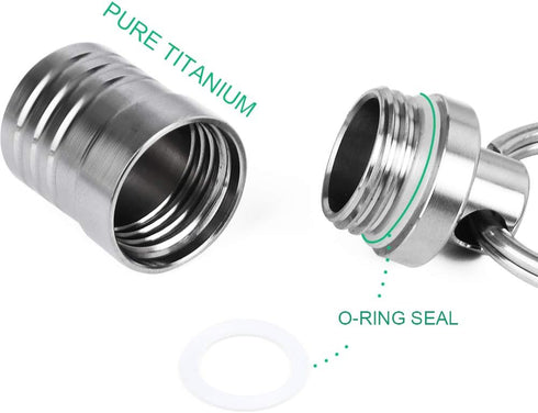 Micro Pill Holder with Keychain Necklace, Opret Titanium Waterproof Pill Container for Travel