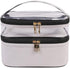 FITINI Double Layer Makeup Bags, Travel Storage Cosmetic Cases, Water-resistant Organizer for Women, Gray