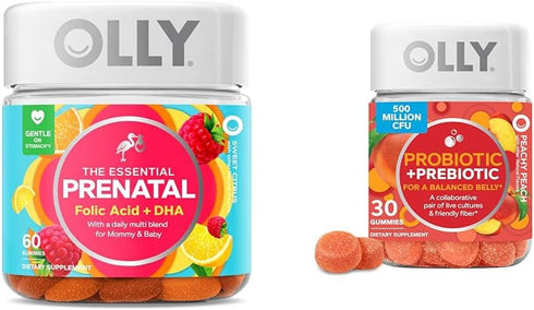 OLLY The Essential Prenatal Gummy Multivitamin, 30 Day Supply (Gummies), Sweet, Folic