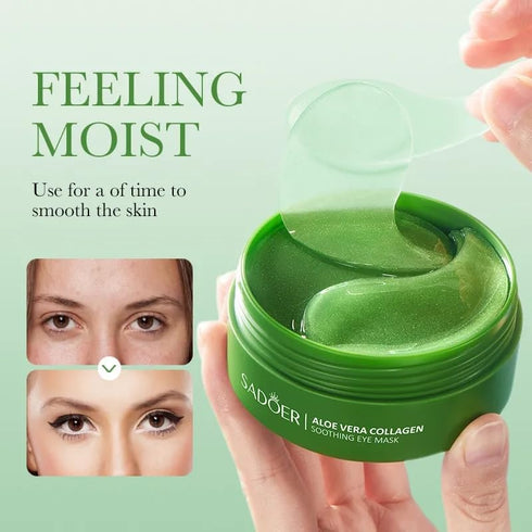 Aloe Vera Eye Masks, 60PCS Under Eye Patches for Dark Circles and Puffiness, Hydrating Anti-Aging Eye Gel Pads