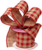 Red Gingham Wired Ribbon 2 1/2" x 10 Yards, Rustic Wedding Decoration, Gift Basket, Fall Decor