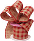 Red Gingham Wired Ribbon 2 1/2" x 10 Yards, Rustic Wedding Decoration, Gift Basket, Fall Decor