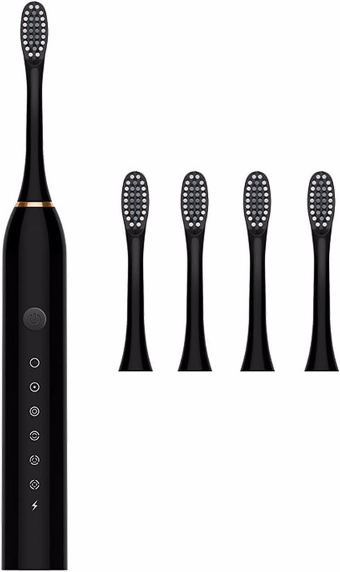 WSYKC USB Rechargeable Toothbrush, Electric Toothbrush, One Electric Handle, 4 Replacement Brush Heads,