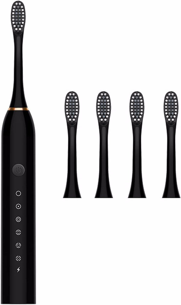 WSYKC USB Rechargeable Toothbrush, Electric Toothbrush, One Electric Handle, 4 Replacement Brush Heads,