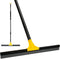 Floor Squeegee for Concrete and Tile Cleaning - 24'' Heavy Duty Rubber Scraper with 60'' Long Handle
