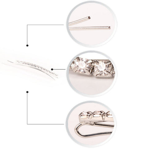 Soochat 10 Pcs Rhinestone Bobby Pins - Diamond Crystal Hair Clips for Women and Girls