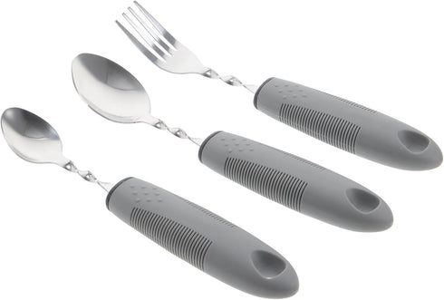 Set Healifty Adaptive Tableware Lightweight Non-Slip Utensils for Elderly with Hand Tremors Includes Fork and Two