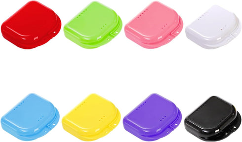 ZENFUN 40 Packs Retainer Case with Vent Holes - Dental Storage Container Box for Aligners, 8 Colors