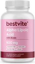 Alpha Lipoic Acid 600mg per Capsule with Biotin, 120 Vegetarian Capsules, No Fillers