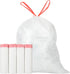 80 Count Ultra Thick Heavy Duty Plastic 15 Gallon Drawstring Trash Bags, White Leak Proof Garbage Bags