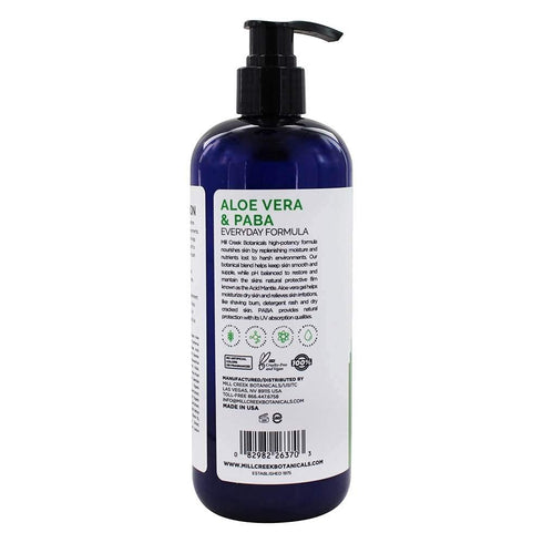Mill Creek Botanicals Aloe Vera & Paba Moisturizing Lotion, 14 FZ