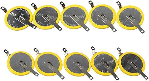 Mart Cobra CR 2025 Batteries with Solder Tabs, 10-pack for Gameboy Color Cartridge Replacement